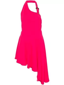 Versace Jeans Couture креповое платье с логотипом, розовый