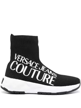 Кроссовки-носки Versace Jeans Couture With Logo, черный/белый