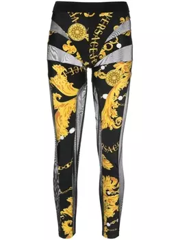 Versace Jeans Couture легинсы с логотипом, черный