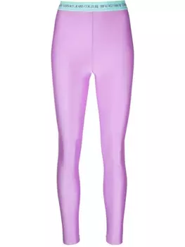 Versace Jeans Couture легинсы с логотипом, фиолетовый