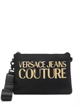 Versace Jeans Couture logo-print clutch bag, черный