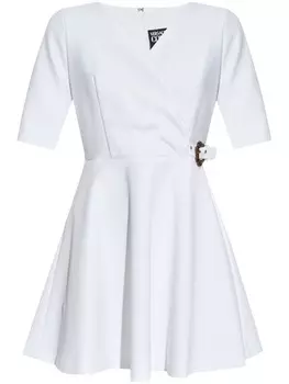 Versace Jeans Couture мини-платье с пряжкой-логотипом, белый