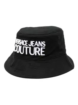 Versace Jeans Couture панама с вышитым логотипом, черный