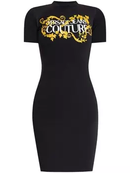 Versace Jeans Couture платье-футболка с логотипом, черный