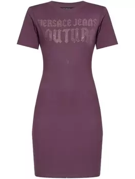 Versace Jeans Couture платье-футболка с логотипом, фиолетовый