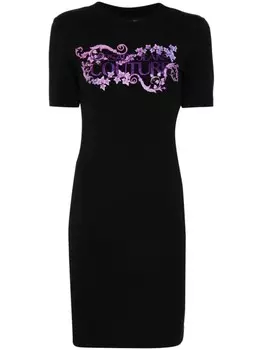 Versace Jeans Couture платье-футболка с логотипом, черный