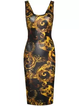 Versace Jeans Couture платье миди с принтом Watercolour Couture, черный