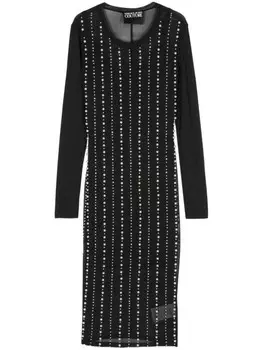 Versace Jeans Couture платье миди с искусственным жемчугом, черный