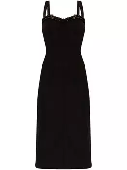Versace Jeans Couture платье миди с пряжками, черный
