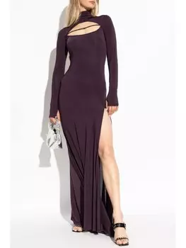 Versace Jeans Couture платье миди с вырезами, фиолетовый