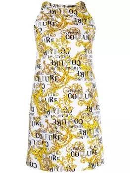 Versace Jeans Couture платье мини с принтом Logo Couture, белый