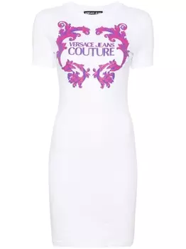 Versace Jeans Couture платье мини с логотипом, белый