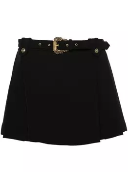 Versace Jeans Couture платье мини с логотипом и складками, черный