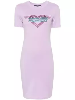 Versace Jeans Couture платье мини со стразами, фиолетовый