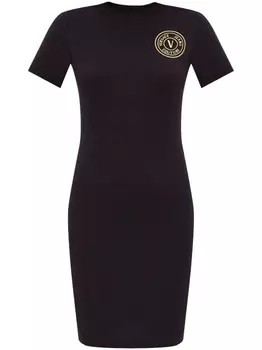 Versace Jeans Couture платье с логотипом V-Emblem, черный