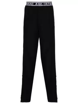 Versace Jeans Couture прямые брюки с логотипом, черный