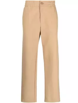 Versace Jeans Couture прямые брюки с нашивкой-логотипом, нейтральный цвет