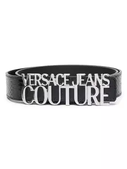 Versace Jeans Couture ремень с пряжкой-логотипом, черный