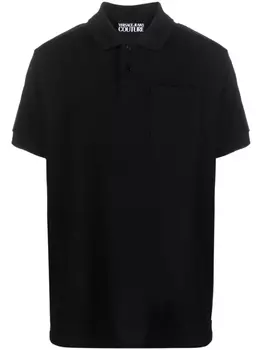 Versace Jeans Couture рубашка поло с логотипом, черный