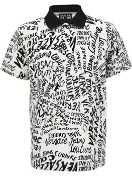 Versace Jeans Couture рубашка поло с логотипом, белый