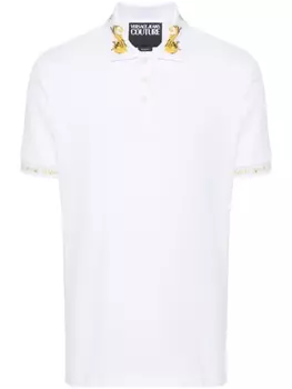 Versace Jeans Couture рубашка поло с принтом Watercolor Couture, белый