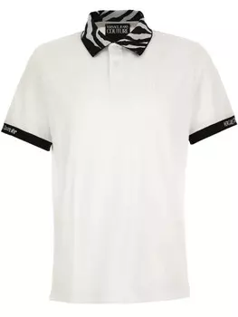 Versace Jeans Couture рубашка поло с принтом, белый