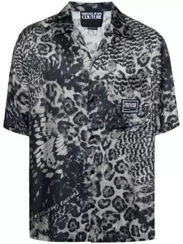 Versace Jeans Couture рубашка с анималистичным принтом, серый