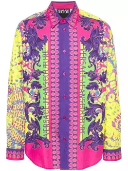 Versace Jeans Couture рубашка с анималистичным принтом, розовый