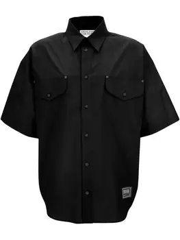 Versace Jeans Couture рубашка с аппликацией, черный