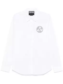 Versace Jeans Couture рубашка с цепочкой и логотипом V-Emblem, белый