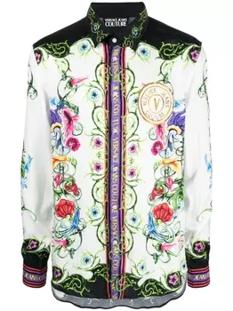 Versace Jeans Couture рубашка с длинными рукавами и логотипом, белый