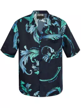 Versace Jeans Couture рубашка с принтом Barocco, синий