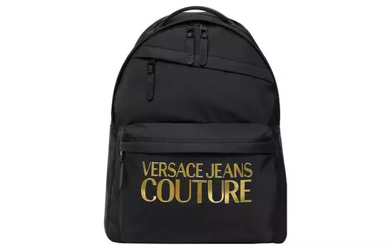 VERSACE JEANS COUTURE Рюкзак-туба из полиэстера, мужской, черный, золотой