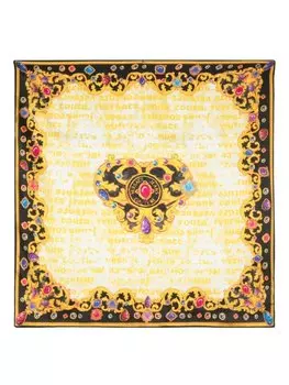 Versace Jeans Couture шелковый платок с принтом Barocco, желтый