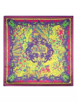 Versace Jeans Couture шелковый платок с принтом, фиолетовый