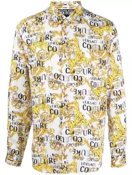 Versace Jeans Couture signature-barocco-print shirt, белый