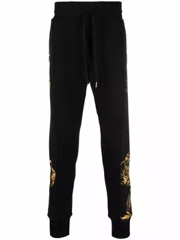 Versace Jeans Couture спортивные брюки со вставками и принтом Regalia Baroque, черный