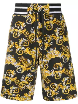 Versace Jeans Couture спортивные шорты с принтом Logo Baroque, черный
