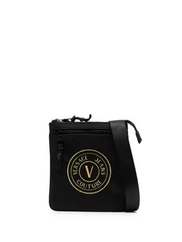 Versace Jeans Couture сумка-мессенджер с нашивкой-логотипом, черный