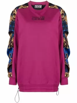 Versace Jeans Couture толстовка с принтом Tartan Baroque, розовый