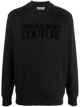 Versace Jeans Couture толстовка с тисненым логотипом, черный