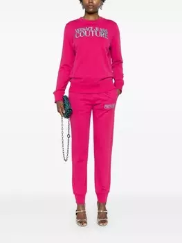 Versace Jeans Couture толстовка с вышитым логотипом, розовый