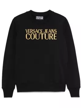 Versace Jeans Couture толстовка с вышитым логотипом, черный