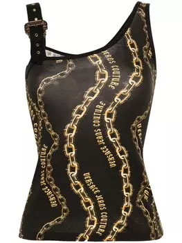 Versace Jeans Couture топ с логотипом, черный