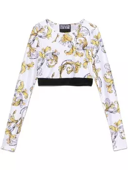 Versace Jeans Couture топ с принтом Barocco, белый