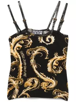 Versace Jeans Couture топ с принтом Chromo Couture, черный
