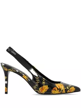 Versace Jeans Couture туфли-лодочки с открытой пяткой и декольте, черный