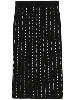 Versace Jeans Couture юбка миди с искусственным жемчугом, черный
