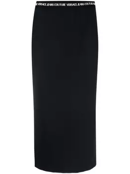 Versace Jeans Couture юбка миди с логотипом, черный