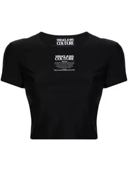 Versace Jeans Couture укороченная футболка с логотипом, черный